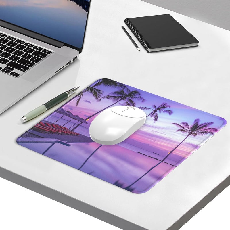 eulps Mouse Pad with Stitched Edge, Multiple Patterns Computer Mouse Pads with Non-Slip Rubber Base, Washable Cloth Mousepad, for Gaming, Laptop, PC (Violet Dusk) - Image 3